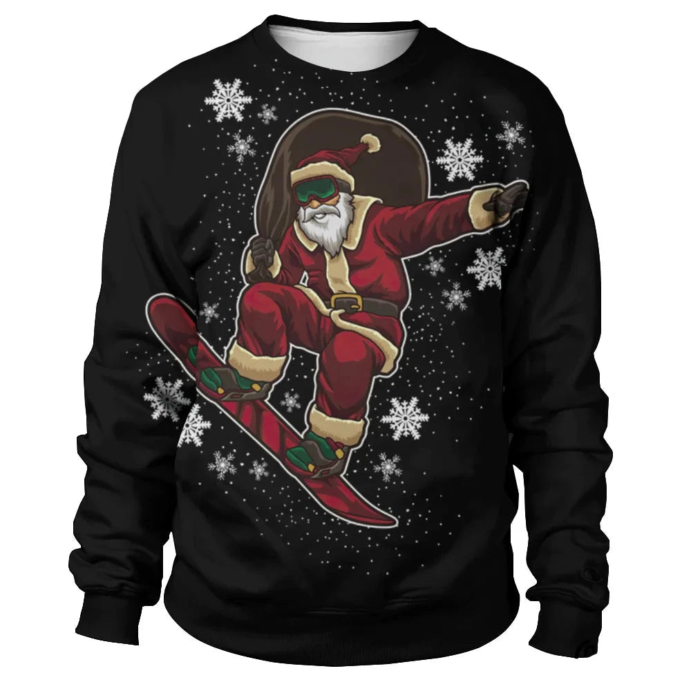 Funny Santa Claus Printed Sweatshirts For Men childrensterritory