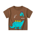 Green Cartoon Frog Print Summer T-Shirts for Kids