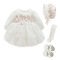 Newborn Girl Christening Dresses Set (Shoes, Tights & Long Socks) childrensterritory