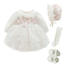 Newborn Girl Christening Dresses Set (Shoes, Tights & Long Socks) childrensterritory