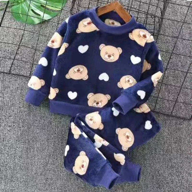 Kids Bear Design Long Sleeves Winter Clothing Set childrensterritory