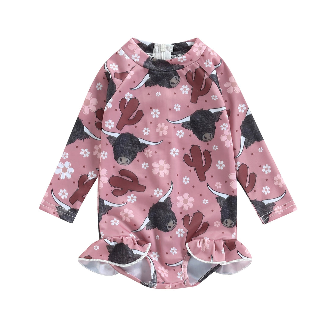 Kids Girls Long Sleeve Printed Bathing Suit/Swimwear childrensterritory