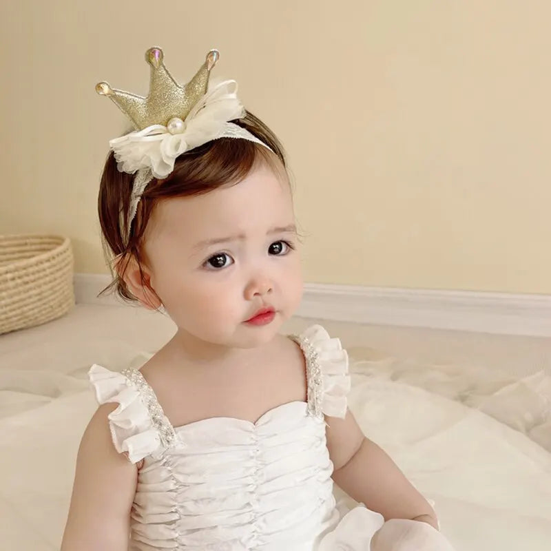 Lace Bows Design 2 Pcs/Set Crown Baby Headband Socks Set
