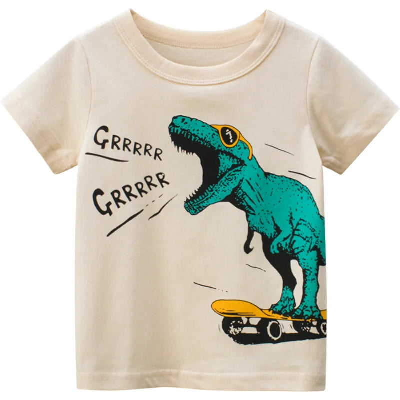 Kids Boys Dinosaurs Print Summer T-Shirts