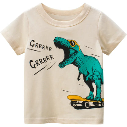 Kids Boys Dinosaurs Print Summer T-Shirts