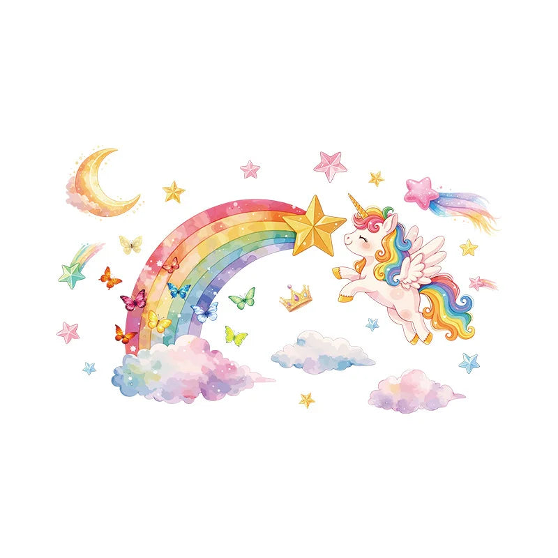 Shine In The Dark Unicorn Stars Wall Stickers for Bedroom