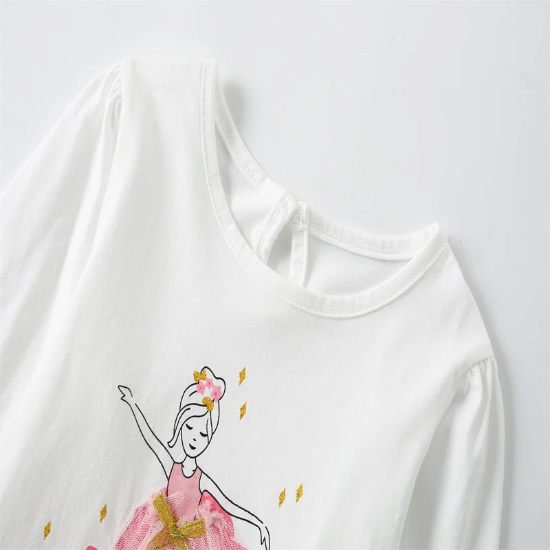 Long-Sleeved Printed Autumn Girls' T-Shirts