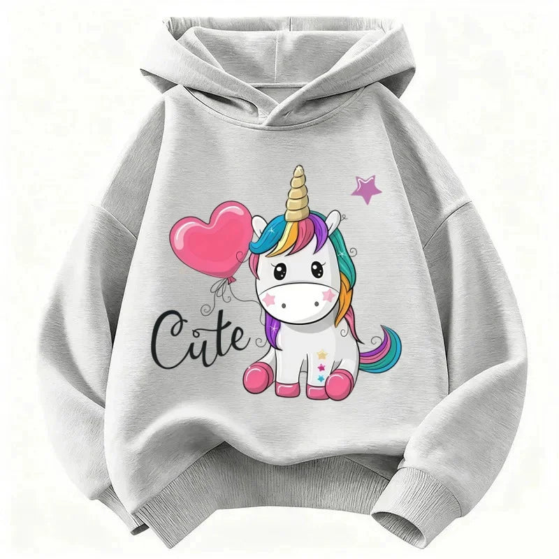 Cute Cartoon Printed Warm Hoodies for Girls&