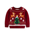 Round Neck Long Sleeves Christmas Design Boys Sweaters