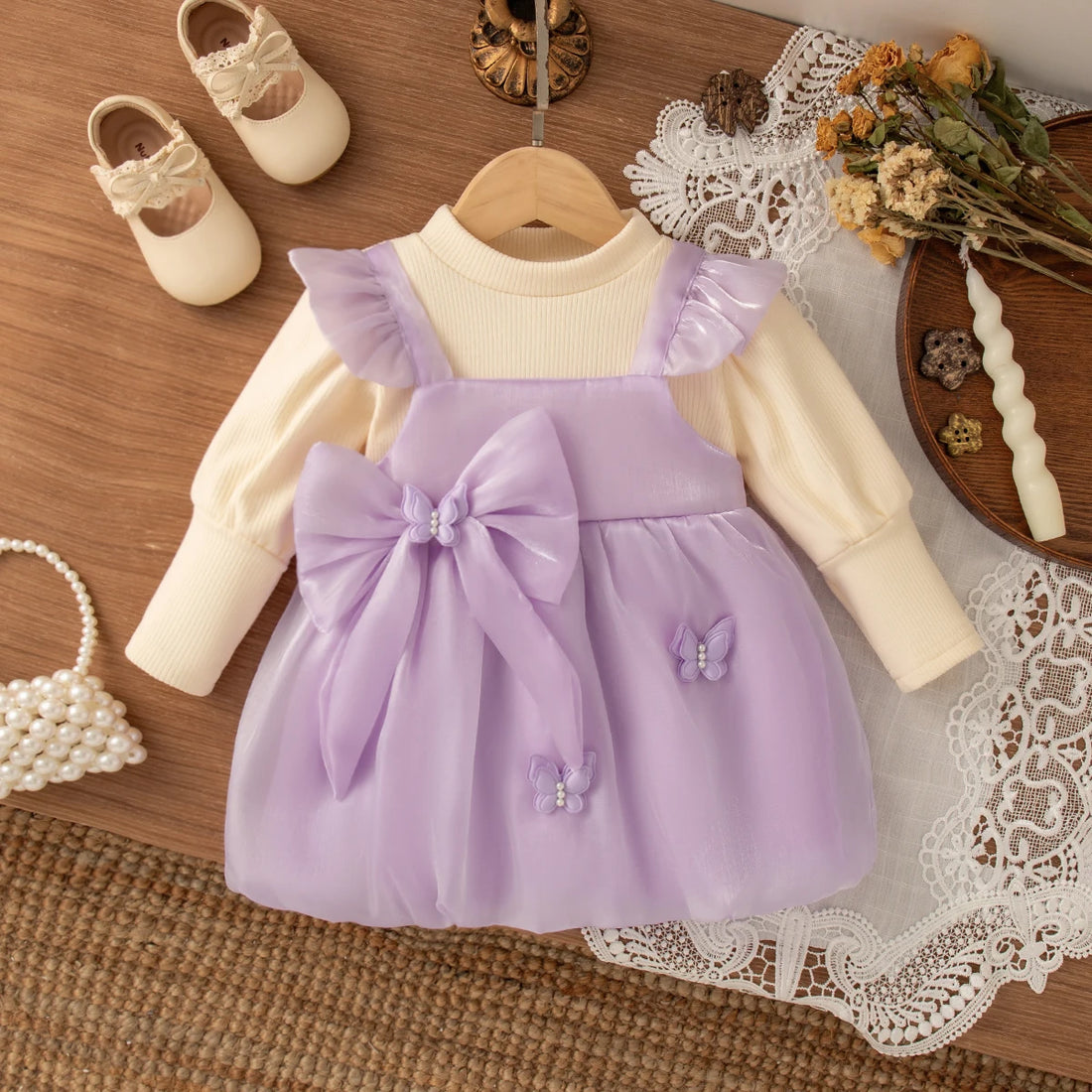 Girls’ Elegant Party Dresses With Bow Design