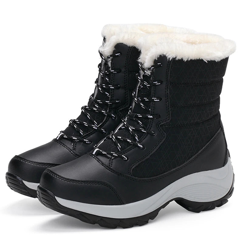 Long Plush Thickened High-Top Snow Boots for Kids