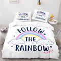 Rainbow Print Lovely Duvet Cover Pillowcase Kids Bedding Set