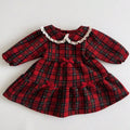 Girls' Solid Colour Collar Design Winter Dresses childrensterritory