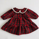 Girls' Solid Colour Collar Design Winter Dresses childrensterritory