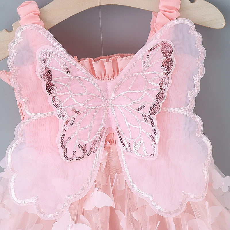Infant Girls' Princess Summer Dress With Large Butterfly Wings