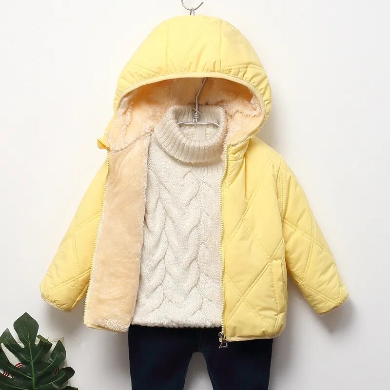 Winter Thicken Fur Hooded Warm Jackets For Kids Boys Girls childrensterritory