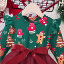 Girls' Round Neck Long Sleeves Bow Lace Design Party Dresses childrensterritory