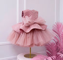 Girls Sleeveless Bow Flower Design Birthday Party Dresses childrensterritory