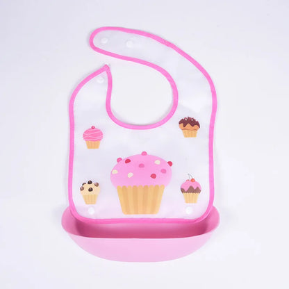 Soft Waterproof Cartoon Printed Adjustable Baby Bibs