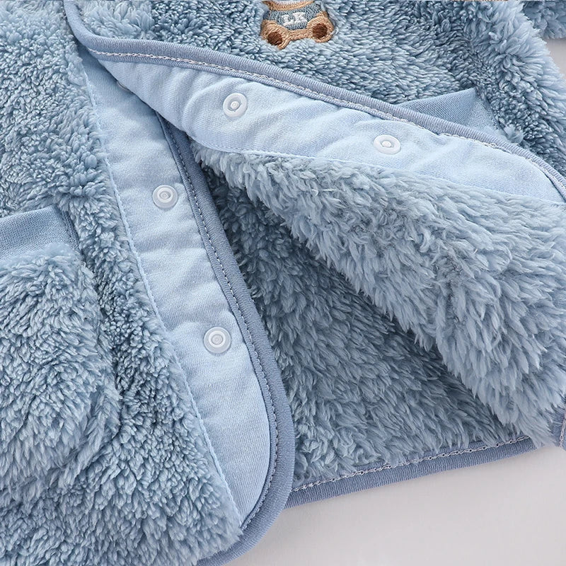 Kids Cartoon Design Long Sleeves Warm Clothing Set