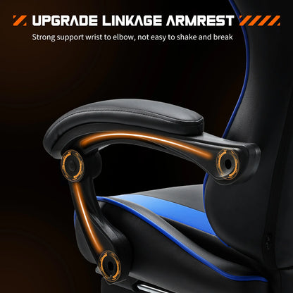 Adjustable Swivel Gaming Chair with Headrest and Spine Support childrensterritory