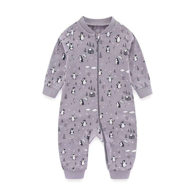 Cartoon Print Long Sleeve Newborn Baby Cotton One-piece/Rompers