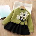 Girls’ Elegant Winter Party Dresses with Floral Design