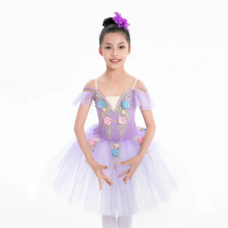 Little Girls' Ballet Dance Skirt Dress for Stage Performance