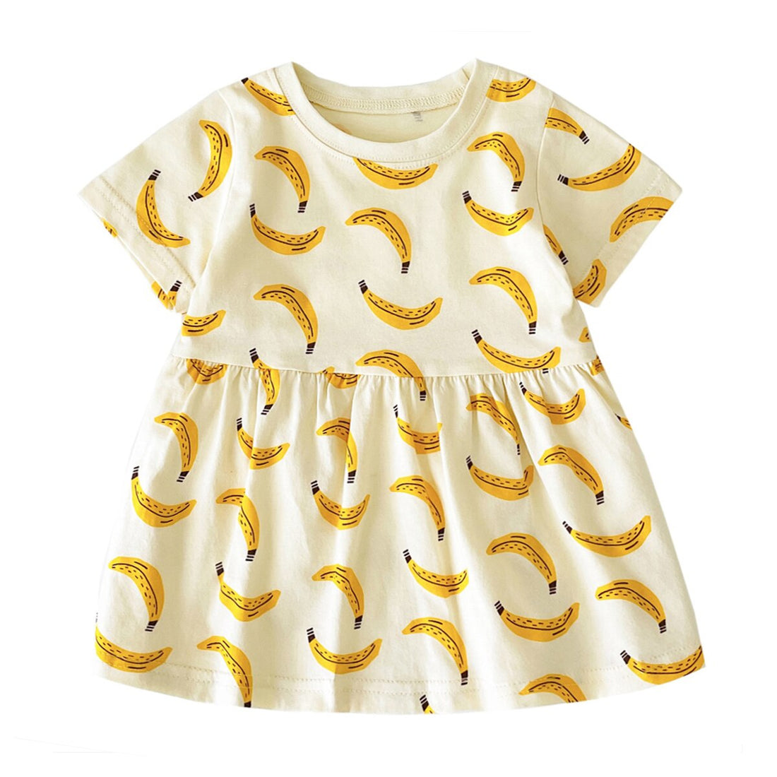 Fruit Print Little Girls Summer Holiday Cotton Dresses childrensterritory