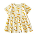 Fruit Print Little Girls Summer Holiday Cotton Dresses childrensterritory