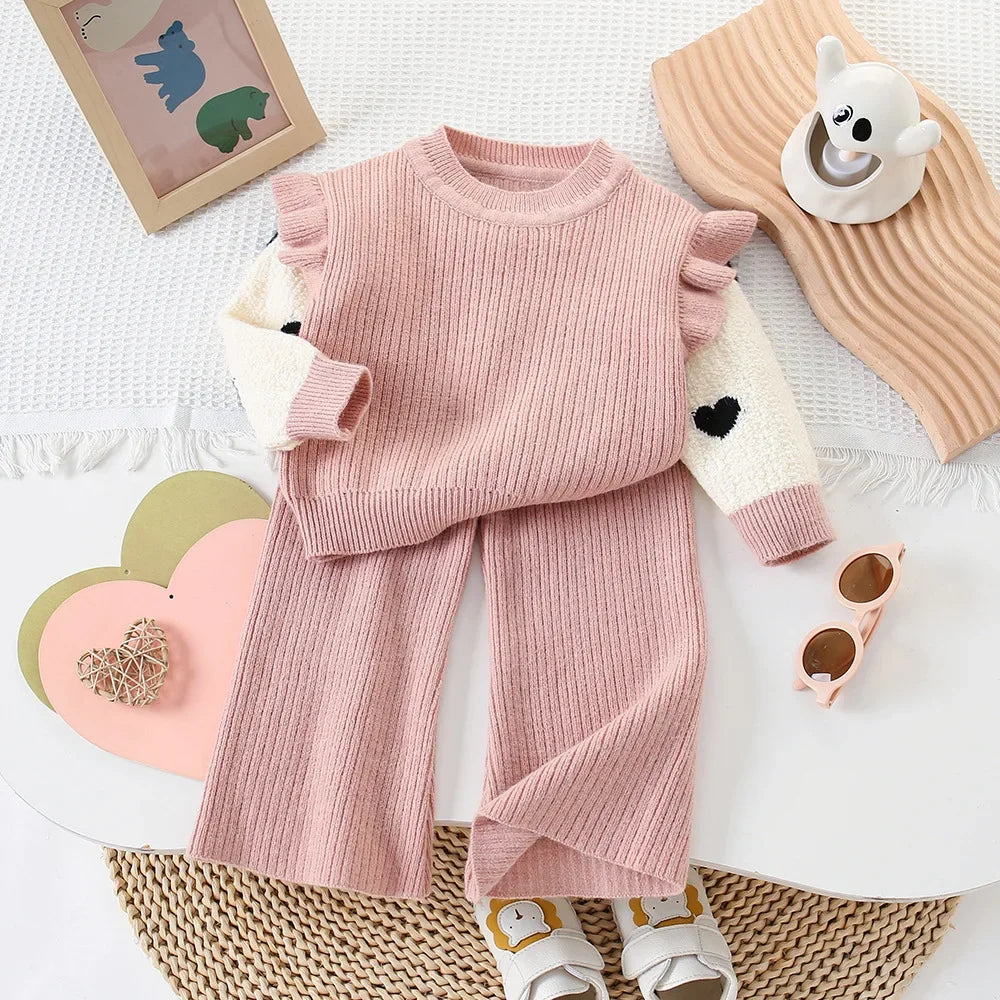 Girls' Long-Sleeved Casual Winter Clothing Set childrensterritory