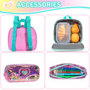 Sequin Heart and Star Design School Backpack Set for Girls childrensterritory