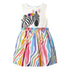 Pink Cute Cartoon Print Summer Dresses For Girls childrensterritory