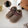 Kids Retro Style Printed Soft-Sole Warm Short Boots childrensterritory