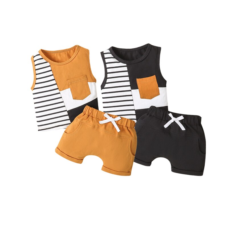 Baby Boys Casual 2pcs Summer Outfit Tank Top and Shorts Set childrensterritory
