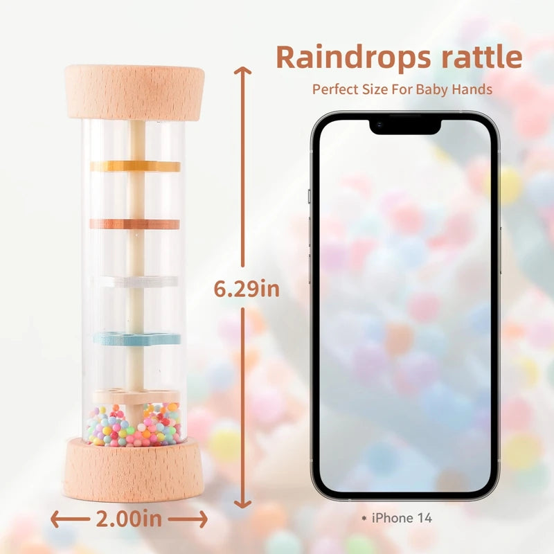 Colorful Rainbow Hourglass Rain Music Rattle Toys for Baby childrensterritory