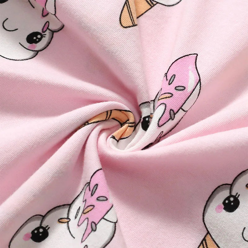Cartoon Ice Cream Print Little Girls Summer Party Dress childrensterritory