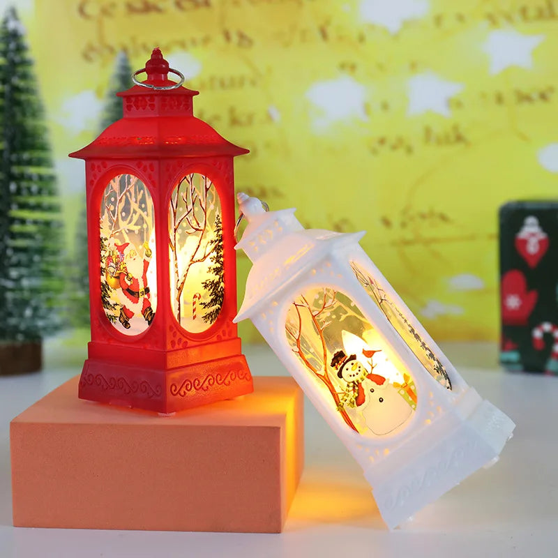 1pc Led Santa Claus, Snowman Hanging Lantern For Xmas