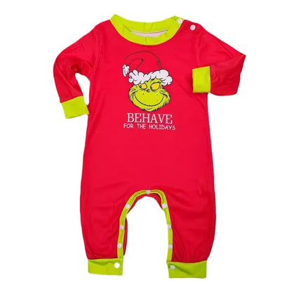 Cartoon Design Red Xmas Family Matching Pajamas Sets childrensterritory