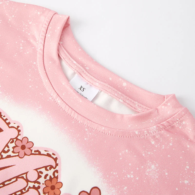 Mama Mini Pink Bleached Matching T-shirts for Mother &amp; Kids