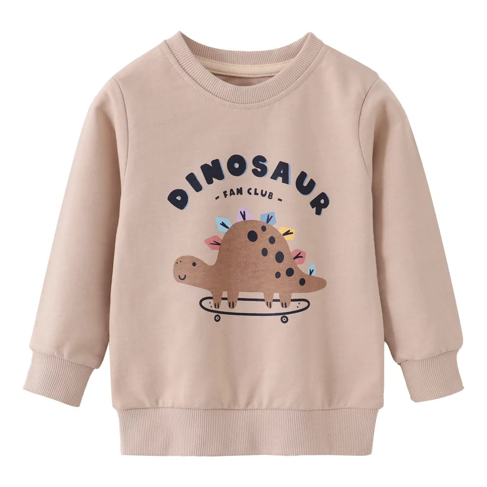 Cartoon Animal Print Long Sleeve Kids Boys Sweatshirts