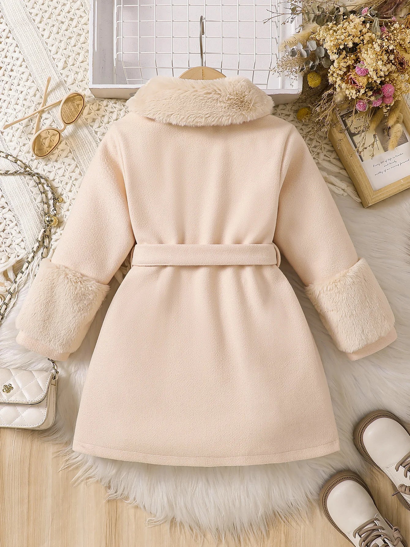 Girls’ Long-Sleeve Stylish Warm Winter Coat