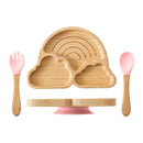 Baby Wooden Tableware Set with Silicone Suction Handle childrensterritory