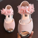 Girls Low Heel Rhinestone Flower Wedding Party Princess Shoes childrensterritory