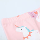 Girls Pink Cartoon Unicorn Print Leggings childrensterritory
