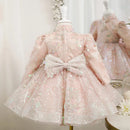 Luxury Elegant Deisgn Sequin Pink Little Girls Christening Gowns childrensterritory