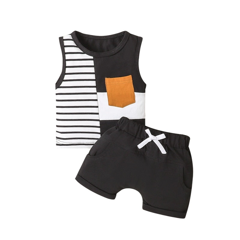 Baby Boys Casual 2pcs Summer Outfit Tank Top and Shorts Set childrensterritory