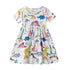 Cute Dinosaurs Unicorns Print Kids Girls Summer Dresses childrensterritory