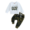 Baby mama's Boys Letter Print Top and Elastic Pants Set childrensterritory