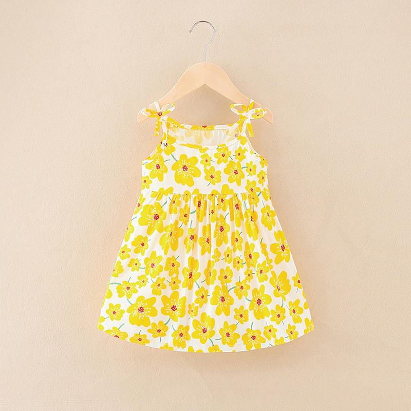 Floral Print Kids Girls Sleeveless Camisole Leisure Dresses childrensterritory